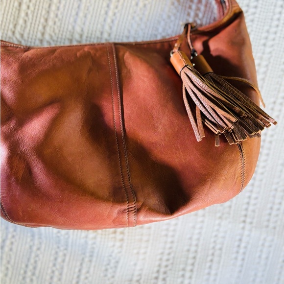 Coach Brown Leather Crescent Moon Handbag / Shoulder Bag - Picture 3 of 14